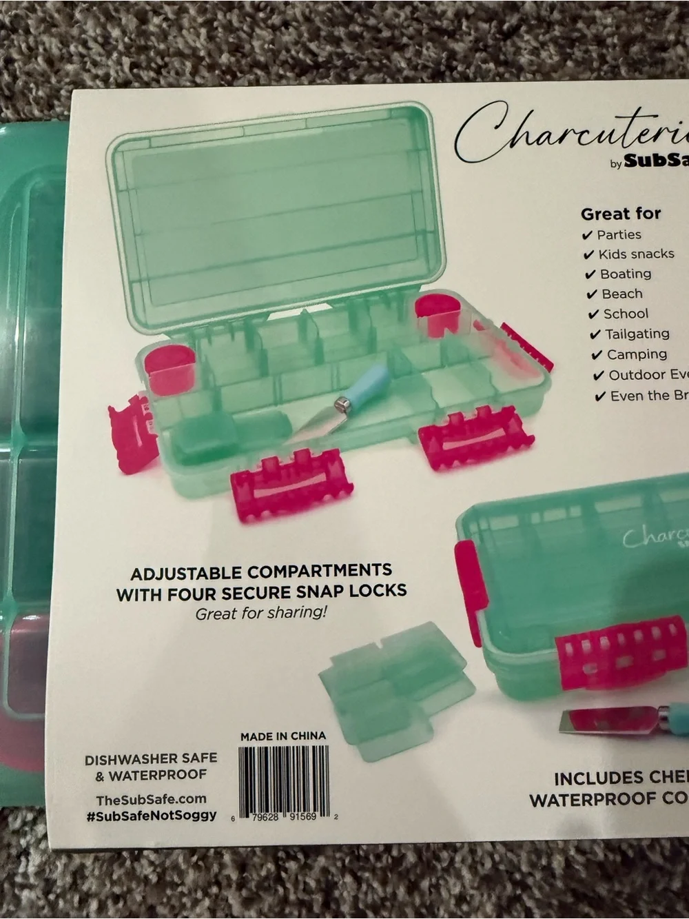 NEW SubSafe Charcuterie Safe - 4 piece Snack Set For On The Go! Snackle box